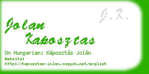 jolan kaposztas business card