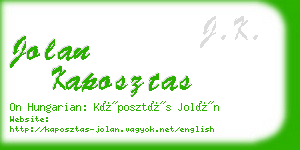 jolan kaposztas business card